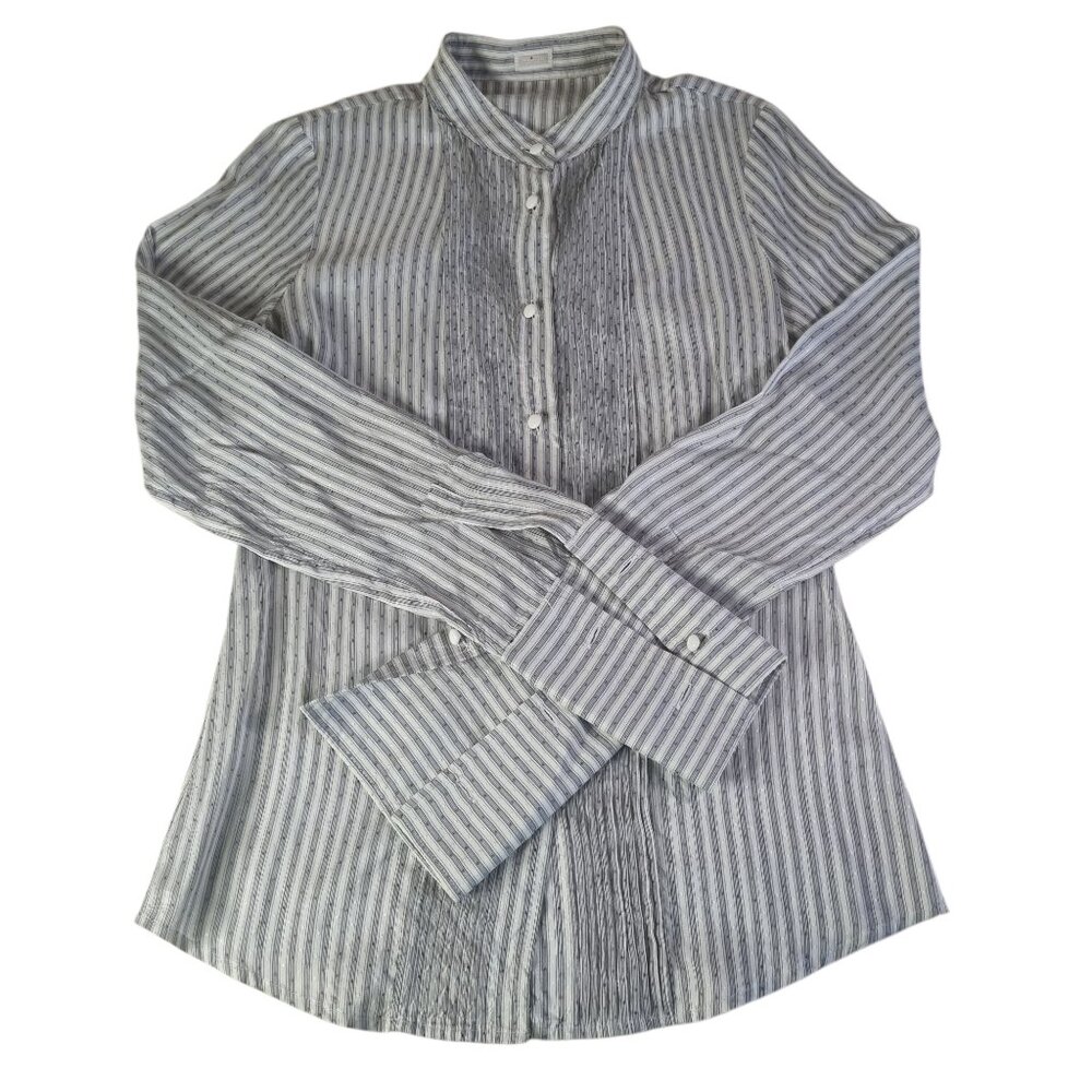 Kiton Gray Striped Blouse